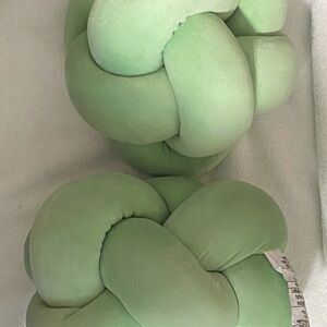 Room Essentials Green Knot Pillows